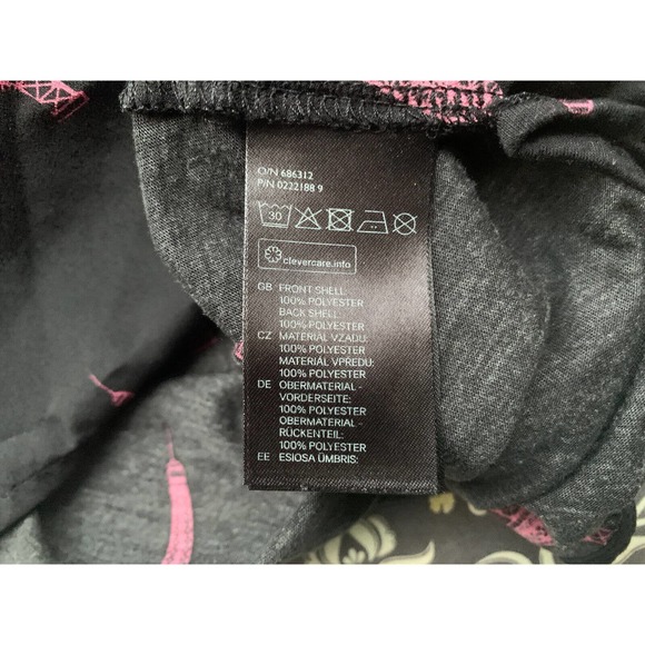 Eiffel Tower Print Paris Pink H&M Black Sleeveless Button Down Blouse Top Small - Picture 6 of 7